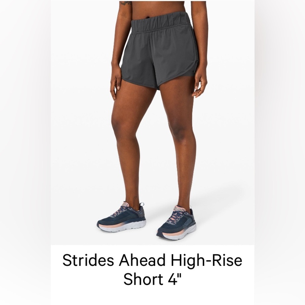 lululemon athletica Gray Athletic Shorts with Elastic Waistband and Drawstring